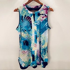 NWT!! Bright Floral Sleeveless Blouse